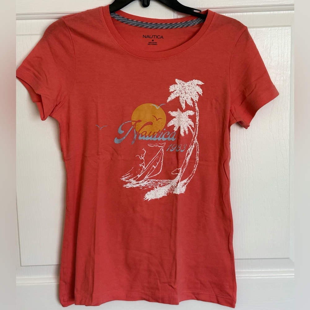 Nautica Women's Coral Cotton Tee